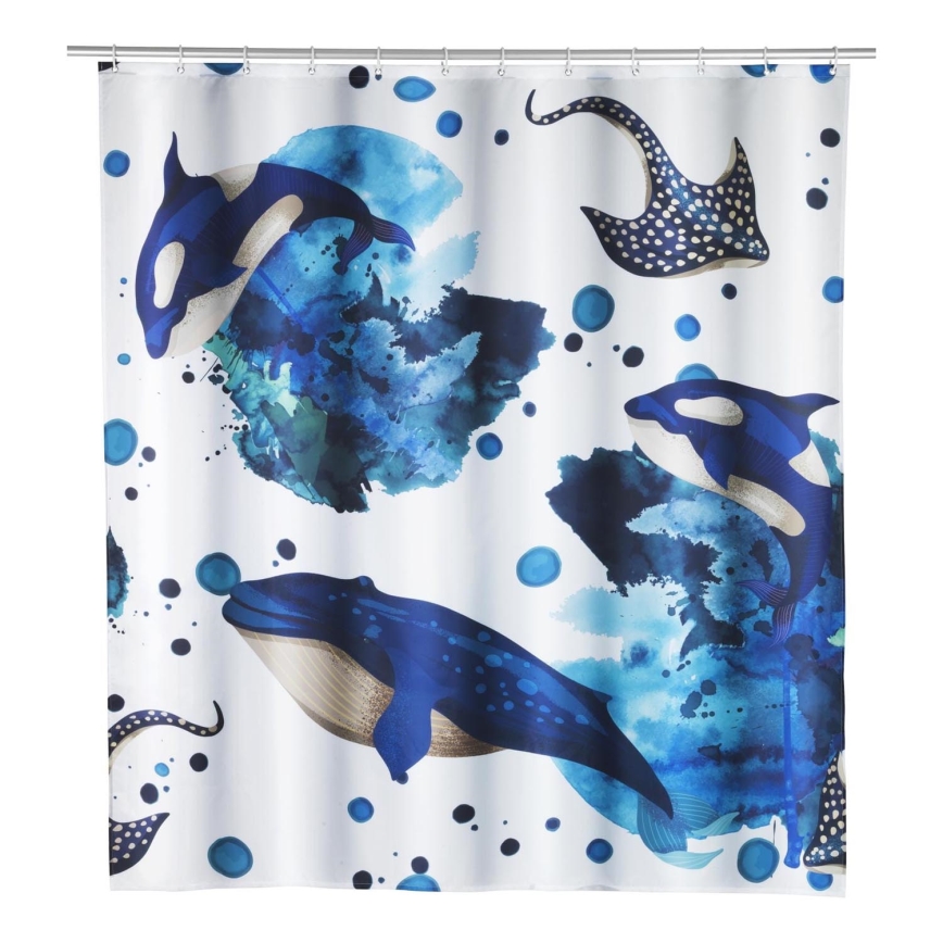 WENKO 25749100 - Zasłona prysznicowa AQUARIS 180x200 cm wielobarwna