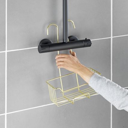 WENKO 25937100 - Kosz prysznicowy MILO 25x36 cm stal nierdzewna/złoty/przezroczysty