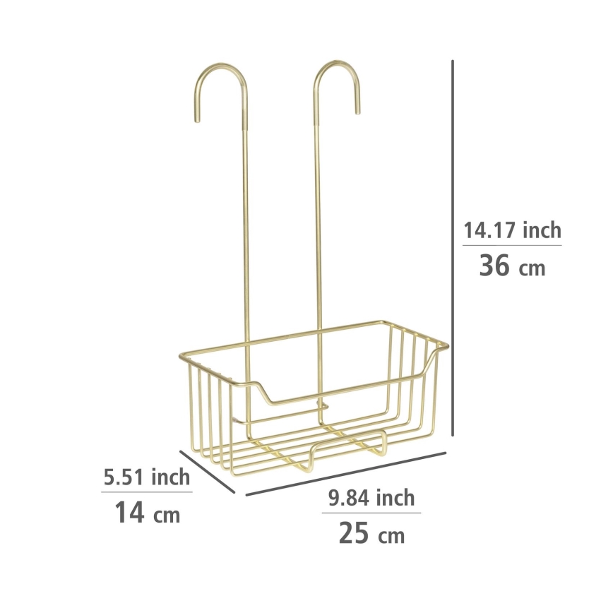 WENKO 25937100 - Kosz prysznicowy MILO 25x36 cm stal nierdzewna/złoty/przezroczysty