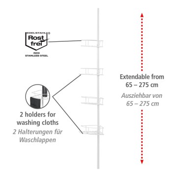 WENKO 26015100 - Półka narożna DOLCEDO 31x230 cm stal nierdzewna/biała