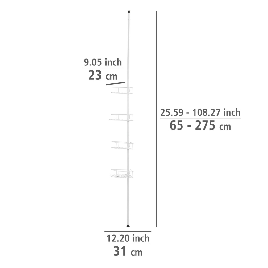 WENKO 26015100 - Półka narożna DOLCEDO 31x230 cm stal nierdzewna/biała