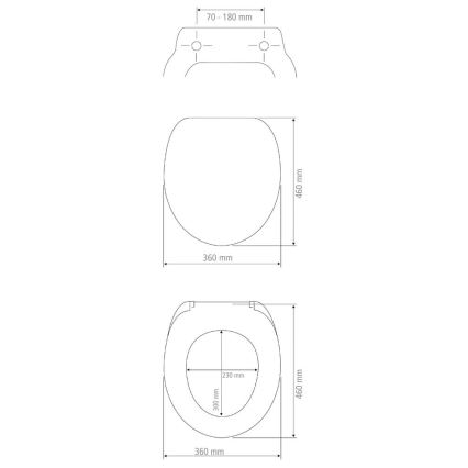WENKO 26030100 - Deska sedesowa GALATI 46x36 cm antracyt