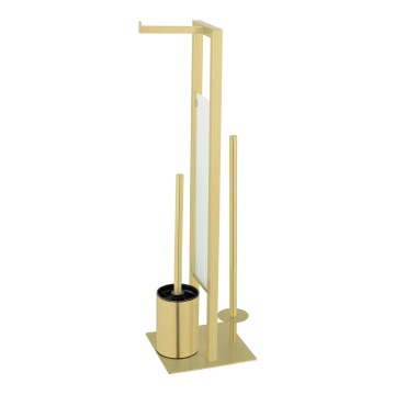 WENKO 26034100 - Zestaw WC RIVALTA 18x70 cm stal nierdzewna/złoty/biały/czarny