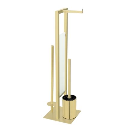WENKO 26034100 - Zestaw WC RIVALTA 18x70 cm stal nierdzewna/złoty/biały/czarny