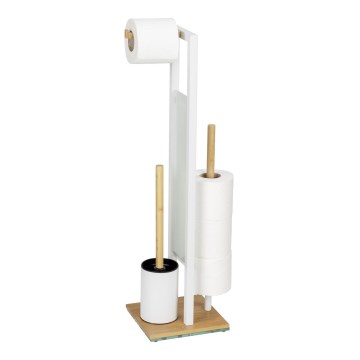 WENKO 26214100 - Zestaw WC RIVALTA 18x70 cm brązowy/biały