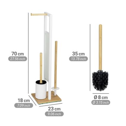 WENKO 26214100 - Zestaw WC RIVALTA 18x70 cm brązowy/biały