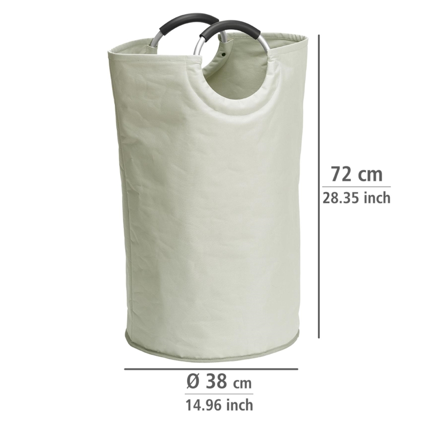 WENKO 3440001100 - Kosz na pranie STONE 38x72 cm beżowy/srebrny/czarny