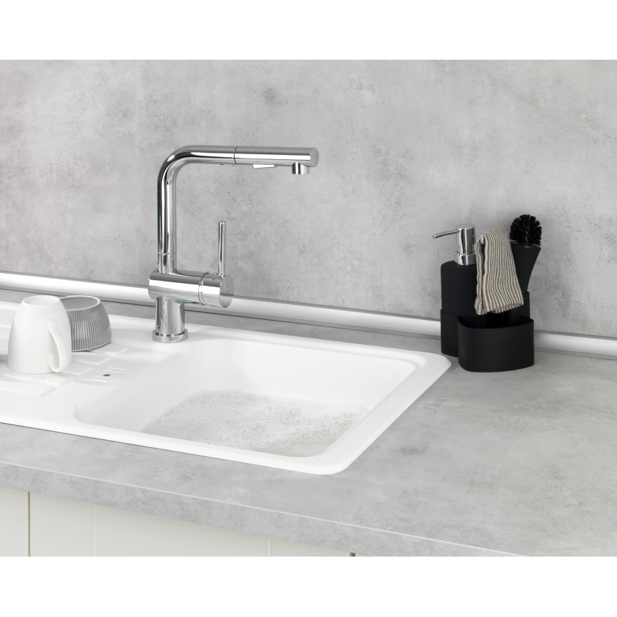WENKO 3620127800 - Zestaw do mycia EMPIRE 11x19 cm czarny/srebrny