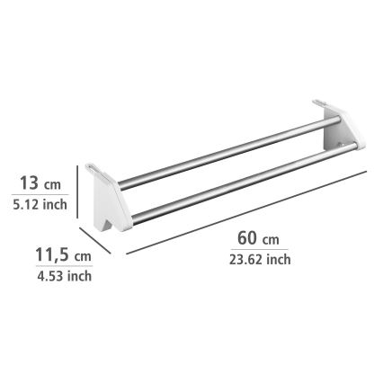 WENKO 3703100 - Suszarka na pranie TWIN 60x13 cm srebrna/biała
