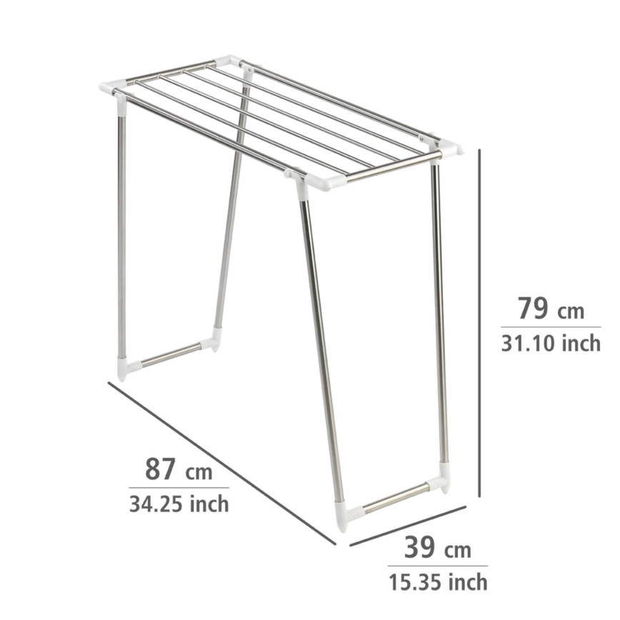 WENKO 3774020100 - Suszarka na pranie PROFI SINGLE 87x79 cm stal nierdzewna/srebrna/biała