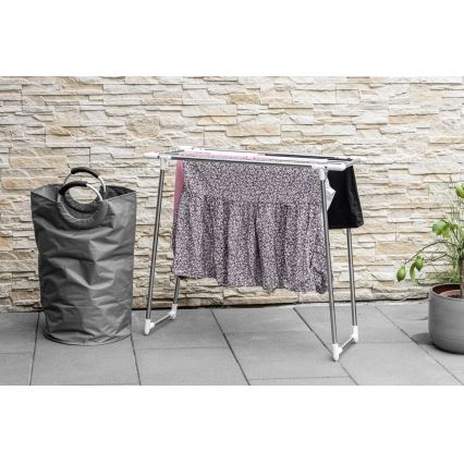 WENKO 3774020100 - Suszarka na pranie PROFI SINGLE 87x79 cm stal nierdzewna/srebrna/biała