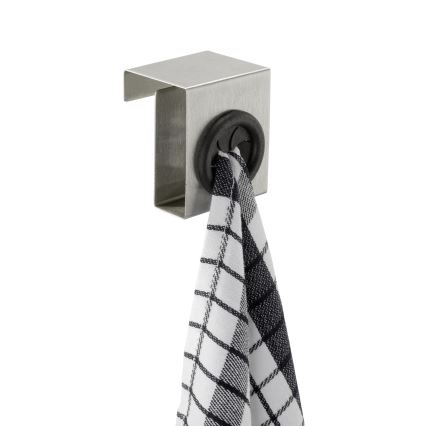 WENKO 4368060100 - Hak PUSH 5x6 cm srebrny/czarny