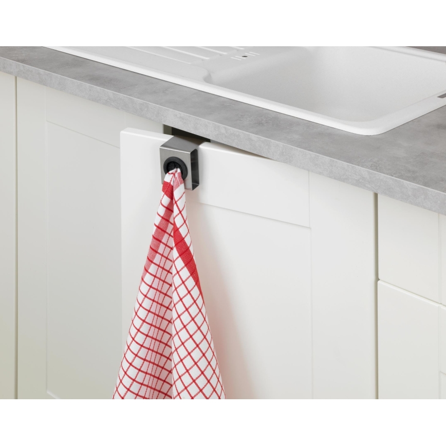 WENKO 4368060100 - Hak PUSH 5x6 cm srebrny/czarny
