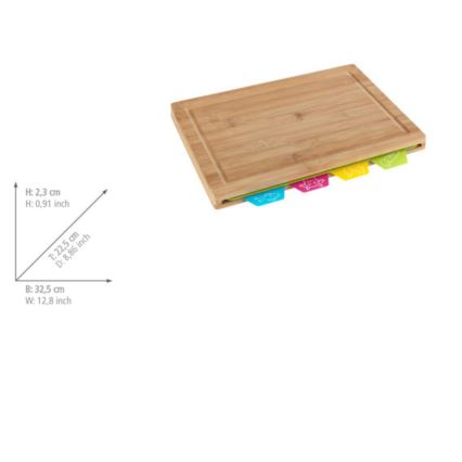 WENKO 53064100 - Deska do krojenia 32,5x22,5 cm brązowa/wielobarwna