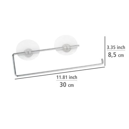 WENKO 53130100 - Uchwyt na ściereczki STATIC-LOC 30x8,5 cm srebrny/przezroczysty