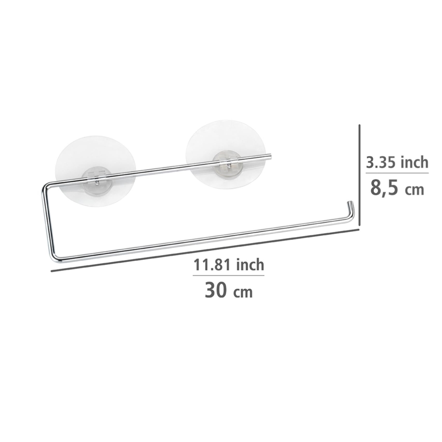 WENKO 53130100 - Uchwyt na ściereczki STATIC-LOC 30x8,5 cm srebrny/przezroczysty