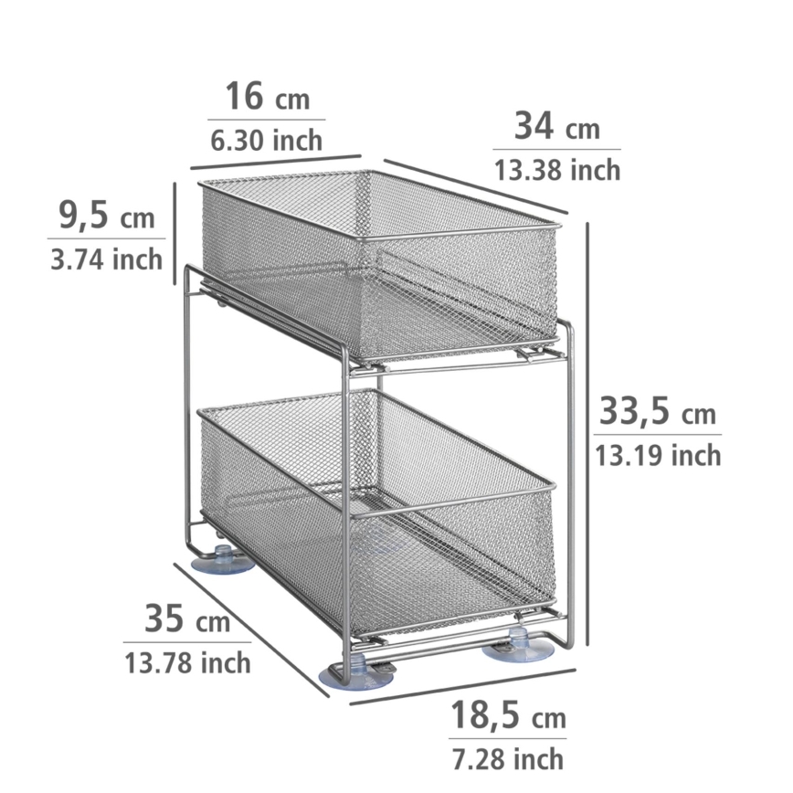 WENKO 53140800 - Półka GIOMA 35x33,5 cm srebrna
