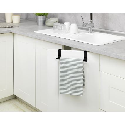 WENKO 53246100 - Uchwyt na ręczniki 7x6 cm stal nierdzewna/czarny