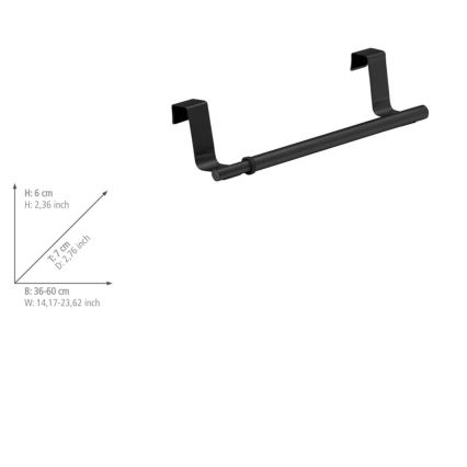 WENKO 53247100 - Uchwyt na ręczniki 7x6 cm stal nierdzewna/czarny