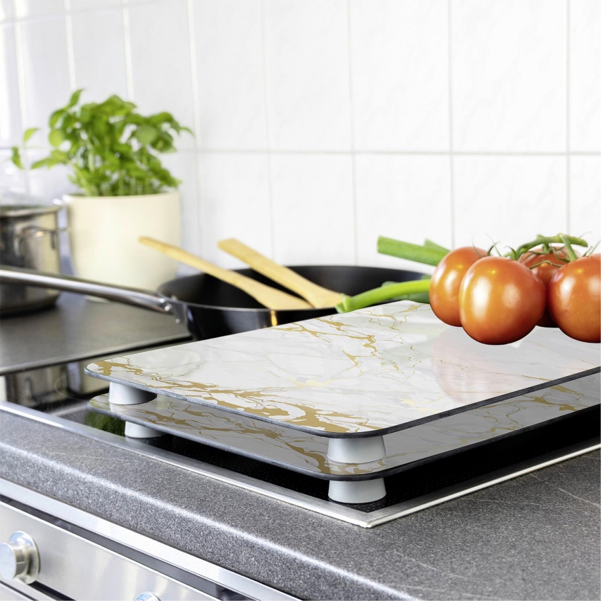 WENKO 53901100 - Pokrywa na kuchenkę 30x52 cm biała/szara/przezroczysta