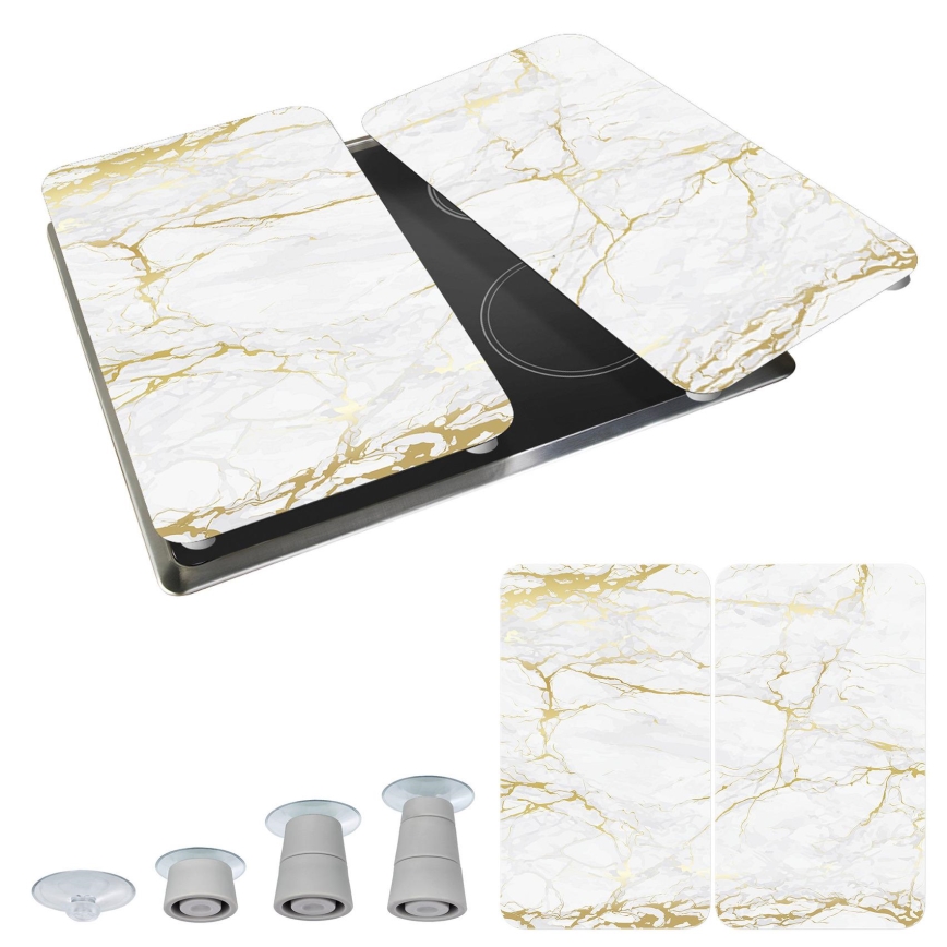 WENKO 53901100 - Pokrywa na kuchenkę 30x52 cm biała/szara/przezroczysta