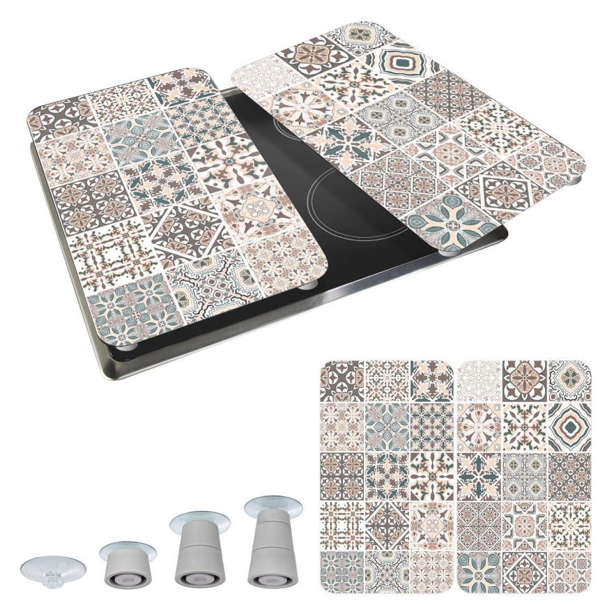 WENKO 53904100 - Pokrywa płyty grzewczej 30x52 cm kolorowa/szara/przezroczysta