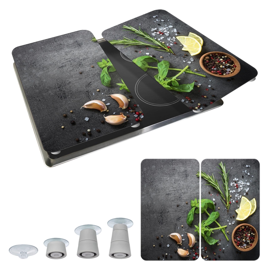 WENKO 53907100 - Pokrywa na płytę grzewczą 30x52 cm wielobarwna/szara/przezroczysta