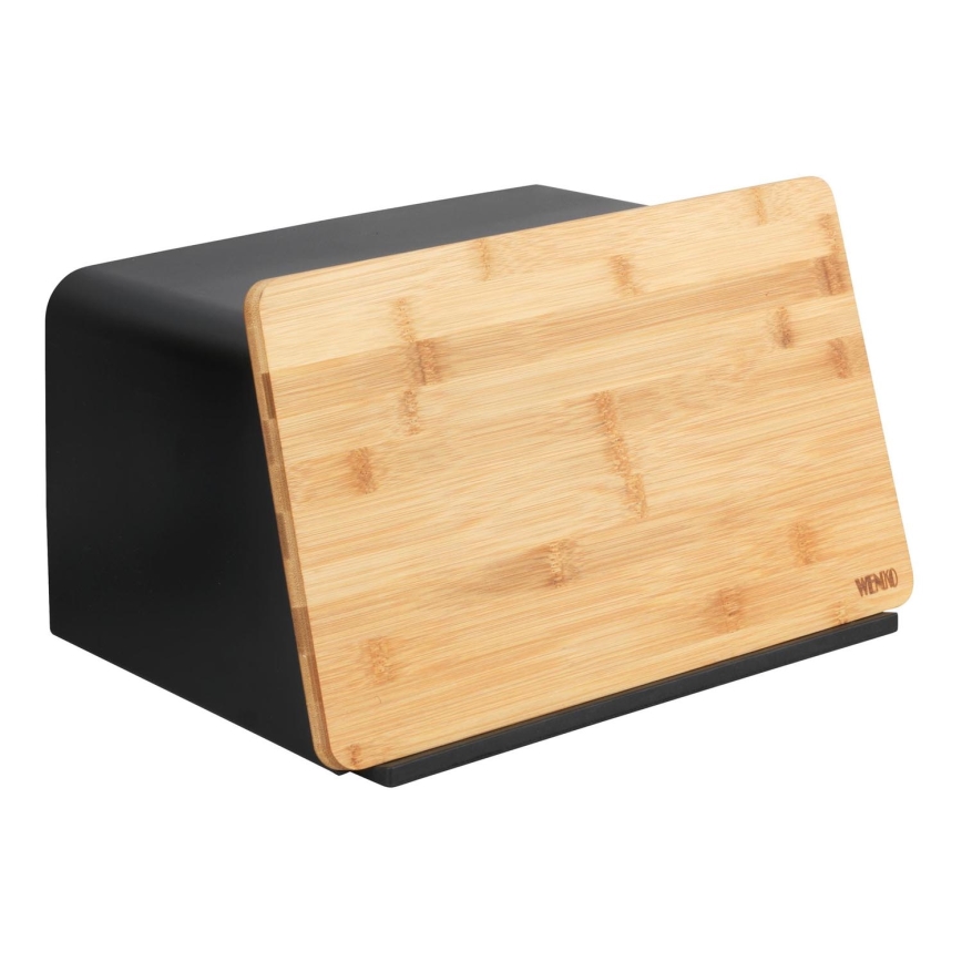 WENKO 54098100 - Chlebak KUBO 35x26,5 cm czarny/brązowy