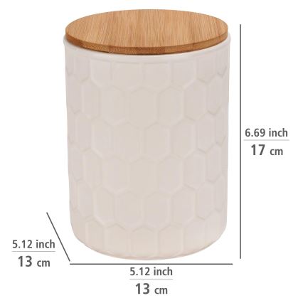 WENKO 54222100 - Pojemnik MAYA 13x17 cm biały/brązowy