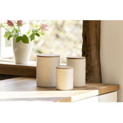 WENKO 54222100 - Pojemnik MAYA 13x17 cm biały/brązowy