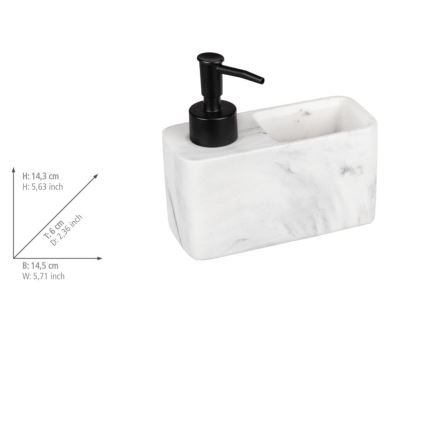 WENKO 54668100 - Dozownik mydła RESA 14,5x14,3 cm biały/czarny