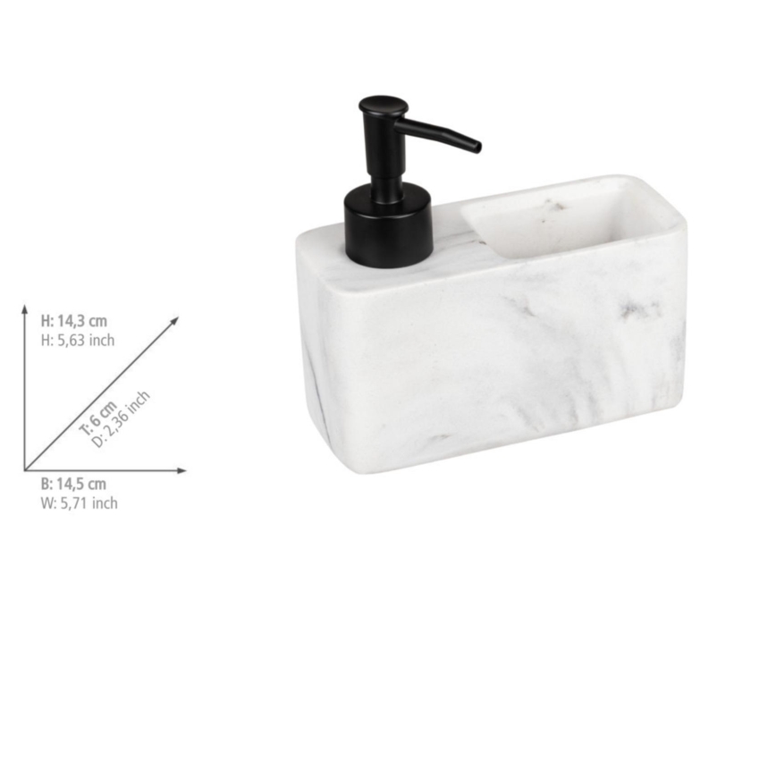 WENKO 54668100 - Dozownik mydła RESA 14,5x14,3 cm biały/czarny