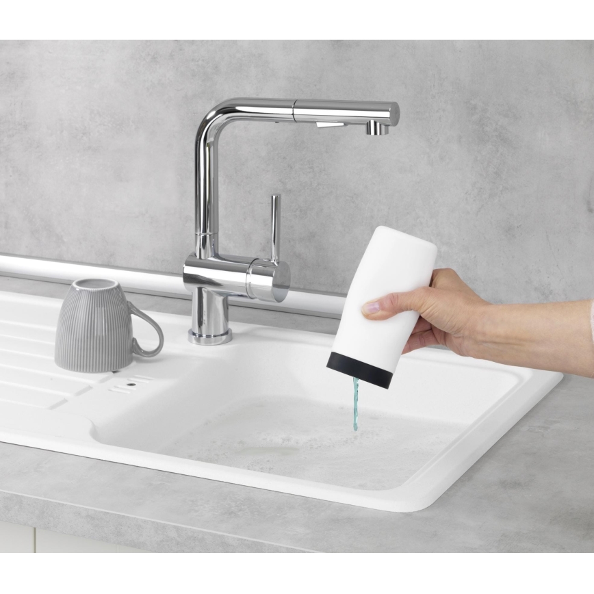 WENKO 54670100 - Dozownik EASY SQUEEZ-E 6x14 cm biały/czarny