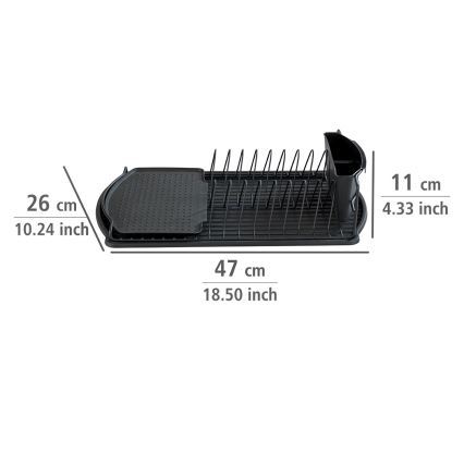 WENKO 54767100 - Ociekacz BASIC 47,5x26,5 cm czarny