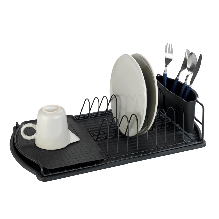 WENKO 54767100 - Ociekacz BASIC 47,5x26,5 cm czarny