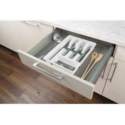 WENKO 54788100 - Organizer na sztućce 26,5x36,5 cm biały/szary