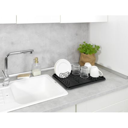 WENKO 54798100 - Ociekacz do naczyń AMY 42,5x31,5 cm czarny
