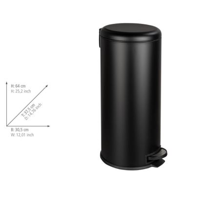 WENKO 54915100 - Kosz LEMAN 30,5x64 cm czarny