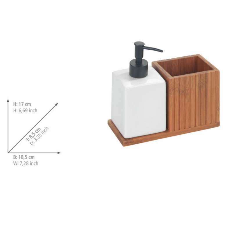 WENKO 54944100 - Dozownik mydła MERA 18,5x17 cm brązowy