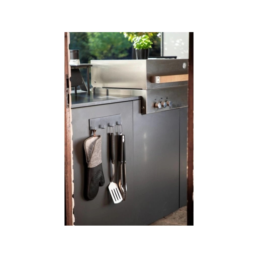 WENKO 55014100-Haczyk BLACK OUTDOOR KITCHEN 30x6,5 cm czarny