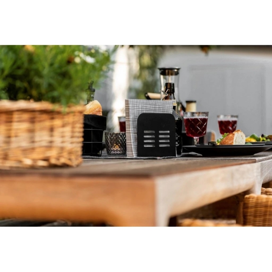WENKO 55025100-Uchwyt na serwetki BLACK OUTDOOR KITCHEN 15x12,5 cm czarny