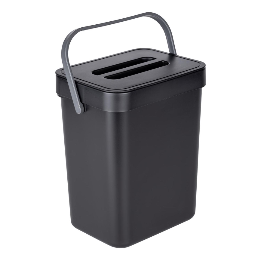 WENKO 55027100 - Kosz na śmieci BLACK OUTDOOR KITCHEN 19x24 cm czarny/szary/przezroczysty