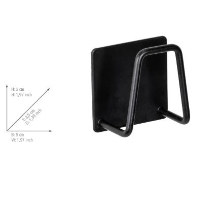 WENKO 55071100 - Uchwyt BLACK OUTDOOR KITCHEN 5x5 cm stal nierdzewna/czarny