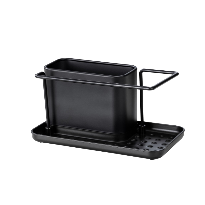 WENKO 55078100 - Organizer BLACK OUTDOOR KITCHEN 21 x 12 cm, stal nierdzewna/czarny