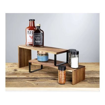 WENKO 55097100-Półka BLACK OUTDOOR KITCHEN 36x16 cm brązowa/czarna