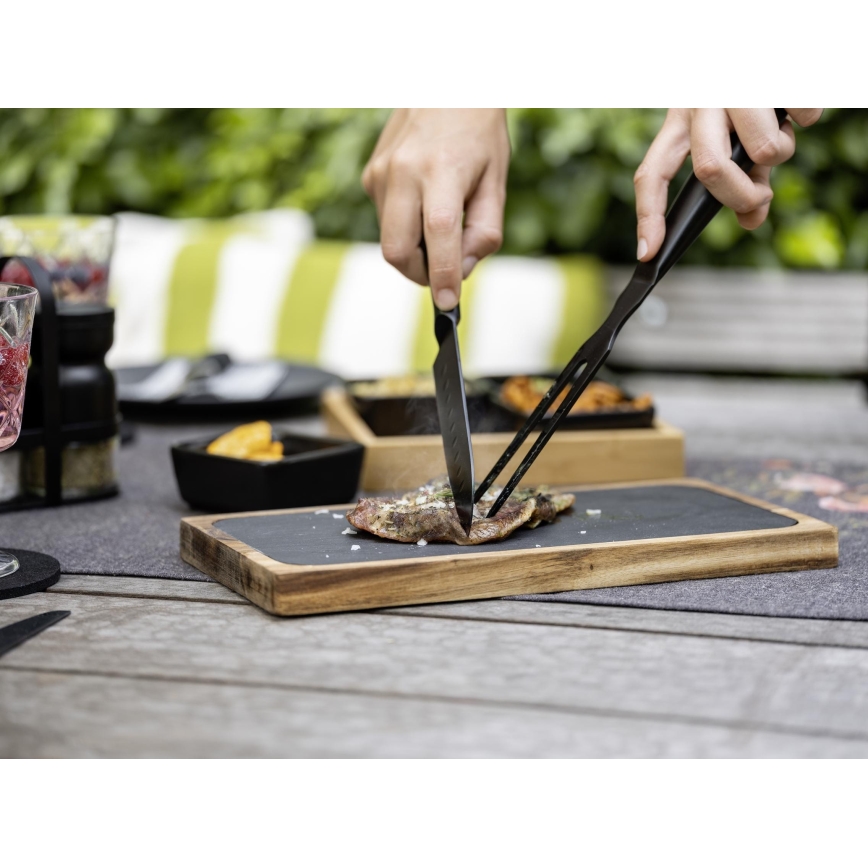 WENKO 55103100 - Deska do krojenia BLACK OUTDOOR KITCHEN 30x15 cm brązowa/szara