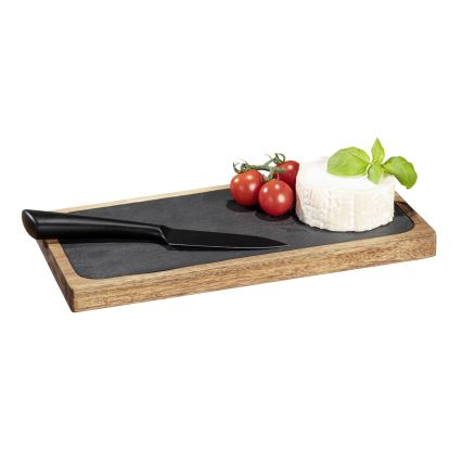 WENKO 55103100 - Deska do krojenia BLACK OUTDOOR KITCHEN 30x15 cm brązowa/szara