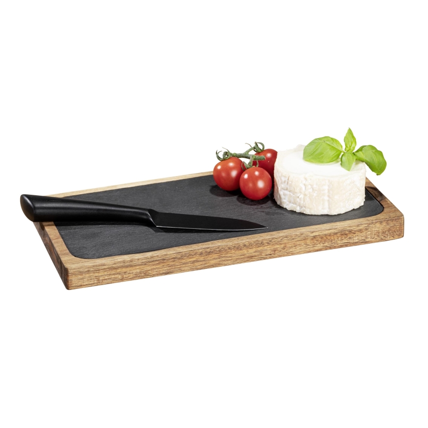 WENKO 55103100 - Deska do krojenia BLACK OUTDOOR KITCHEN 30x15 cm brązowa/szara