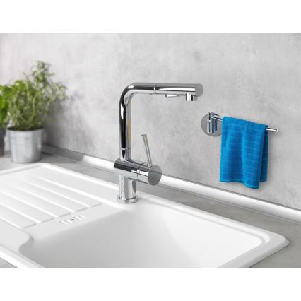 WENKO 5639100 - Uchwyt na ręczniki kuchenne TURBO-LOC KÜCHE 23x6,5 cm stal nierdzewna/srebrny