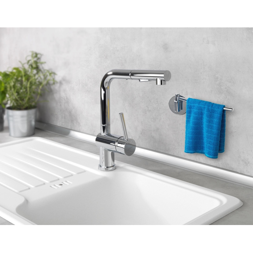 WENKO 5639100 - Uchwyt na ręczniki kuchenne TURBO-LOC KÜCHE 23x6,5 cm stal nierdzewna/srebrny